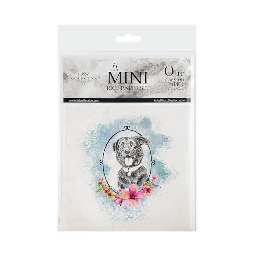 ITD Collection - Mini Reispapier Kreatives Set 14,8 x 14,8 cm (6 Blätter), Decoupage Reispapiere für Basteln, Papier zum Dekoration, Mehrfarbig (RSM007) von ITD Collection