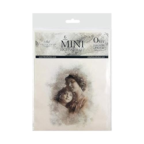 ITD Collection - Mini Reispapier Kreatives Set 14,8 x 14,8 cm (6 Blätter), Decoupage Reispapiere für Basteln, Papier zum Dekoration, Mehrfarbig (RSM023) von ITD Collection