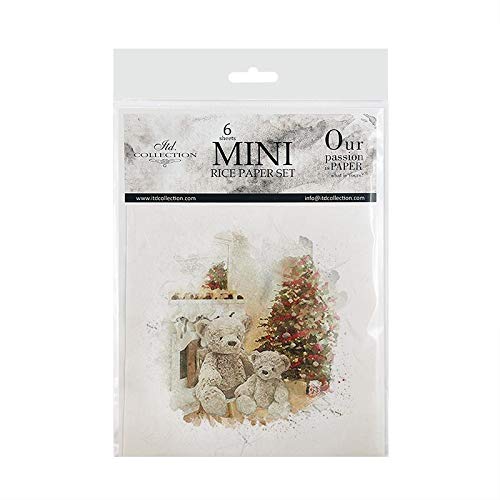 ITD Collection - Mini Reispapier Kreatives Set 14,8 x 14,8 cm (6 Blätter), Decoupage Reispapiere für Basteln, Papier zum Dekoration, Mehrfarbig (RSM025) von ITD Collection