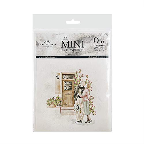 ITD Collection - Mini Reispapier Kreatives Set 14,8 x 14,8 cm (6 Blätter), Decoupage Reispapiere für Basteln, Papier zum Dekoration, Mehrfarbig (RSM030) von ITD Collection