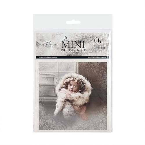 ITD Collection Mini Scrapbook Reispapier Kreatives Set -14,8 x 14,8 cm (6 Blätter) Decoupage Reispapiere für Scrapbooking und Basteln - Mehrfarbig - RSM086 von ITD Collection