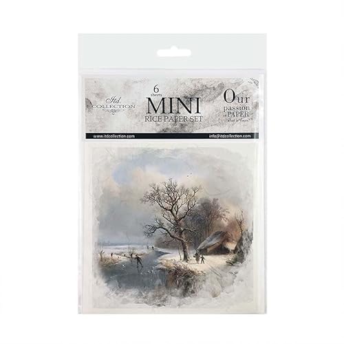 ITD Collection Mini Scrapbook Reispapier Kreatives Set 14,8 x 14,8 cm (6 Blätter) Decoupage Reispapiere für Scrapbooking und Basteln - Mehrfarbig - RSM088 von ITD Collection