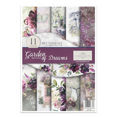 ITD Collection - Decoupage Papier A4 - Decopatch Papier 29,7 x 21 cm - Scrapbooking - Dekorpapier für DIY Alben Bullet Journals (Garden Of Dreams RP005) von ITD Collection