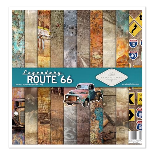 ITD Collection - Scrapbook Papier - Scrapbooking Set - Motivpapier zum Basteln - Dekorpapier 12x12 inches - 310 x 310 mm - 10 Blatt + 1 – Route 66 - SLS-038 ITD Collection - Scrapbook Papier - Scrapbooking Set - Motivpapier zum Basteln - Dekorpapier 12x12 inches - 310 x 310 mm - 10 Blatt + 1 – Route 66 - SLS-038 von ITD Collection
