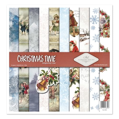 ITD Collection - Scrapbook Papier - Scrapbooking Set - Motivpapier zum Basteln - Dekorpapier 12x12 inches - 310 x 310 mm - 10 Blatt + 1 – Christmas Time - SLS-065 von ITD Collection