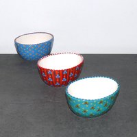 Kleine Keramik Schale "Tosca" | Ca. 200 Ml Snackschale Servierschale Dipschale Deko Handbemalt Spülmaschinenfest von ITEMSAFRICA