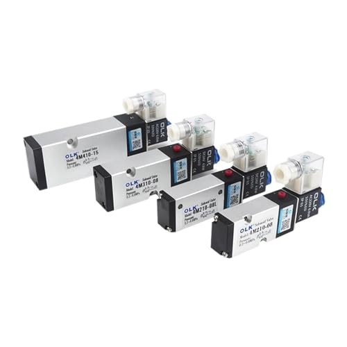 ITFOWIYD Pneumatisches Magnetluftventil 4M210-08 4M310-10 1/4 Zoll 3/8 Zoll 1/2 Zoll 2/5 Elektromagnetisch 4M10-15 12 V 24 V 110 V 220 V(AC110V,4M410-15) von ITFOWIYD
