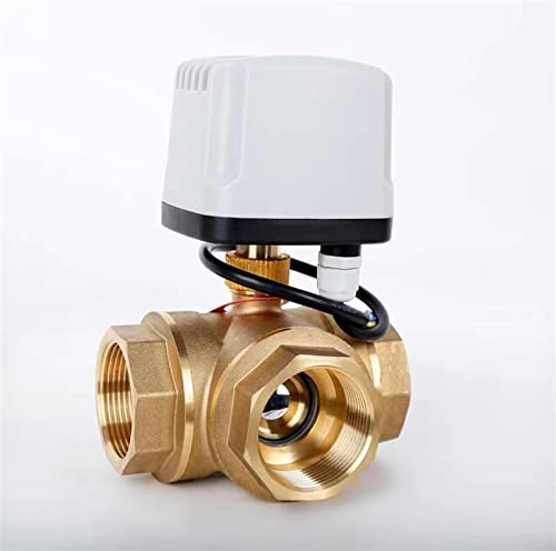 ITFOWIYD Ventil DN15 DN20 DN25 DN50 3-Wege-wasserdichter motorisierter Kugelhahn 3-Draht 2-Steuerung Messing elektrischer Kugelhahn Metallmotor mit großem Drehmoment(24vdc,DN40) von ITFOWIYD