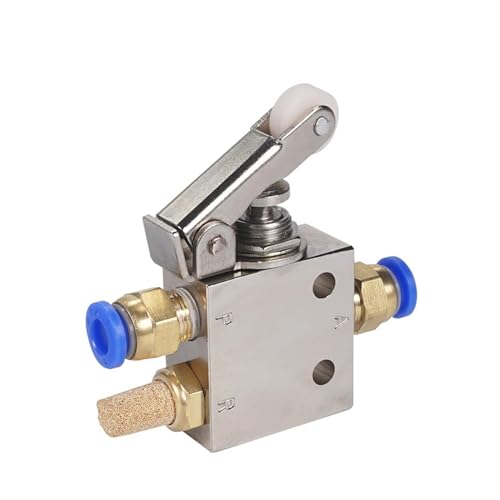TAC2-31P-34C Auslassventil, 2-Positionen, 3-Wege-Rollenhebel, mechanisches Ventil, pneumatischer Ventilschalter, 1/8 Zoll Innengewinde, mit Zubehör(10mm) von ITFOWIYD