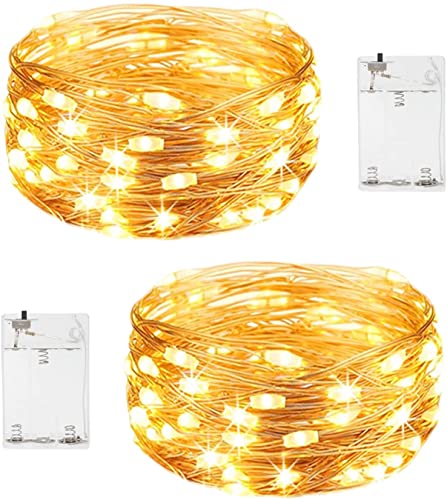 ITICdecor Lichterkette Batterie 5M 50 LED Micro Drahtlichterkette Kupferdraht Lichterkette für Zimmer,Party, Garten, Weihnachten,Halloween, Hochzeit, Beleuchtung Dekor (Warmweiß) von ITICdecor