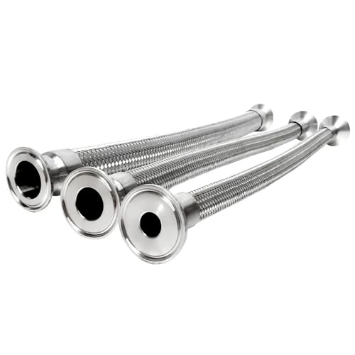 1 Stück flexibler Hochdruckschlauchbalg for Brauereien, 2 Zoll, 45 mm Außendurchmesser, Tri-Clamp-Anschluss, Längen von 50 cm bis 200 cm(100cmx45mmxK50.5mm) von ITITI