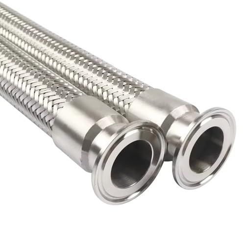 1 Stück flexibler Schlauchbalg for Brauereien – 1,5 Zoll und 2 Zoll Tri-Clamp Sanitär-Hochtemperatur-Hochdruckschlauch aus Edelstahl 304(50cmx38mmxK50.5mm) von ITITI