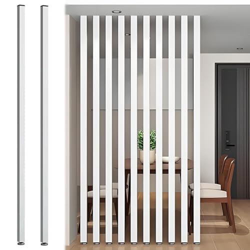 ITITI Anpassbarer Raumteiler aus Holzlamellen ohne Bohren – Stilvolle Sichtschutzwand for Zuhause und Büro(2PCS 170cm) von ITITI