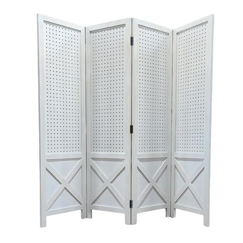 ITITI Faltbarer Stecktafel-Trennwandschirm – 4-teiliger tragbarer Raumteiler for Kunsthandwerk und Einzelhandelsdisplays(White) von ITITI