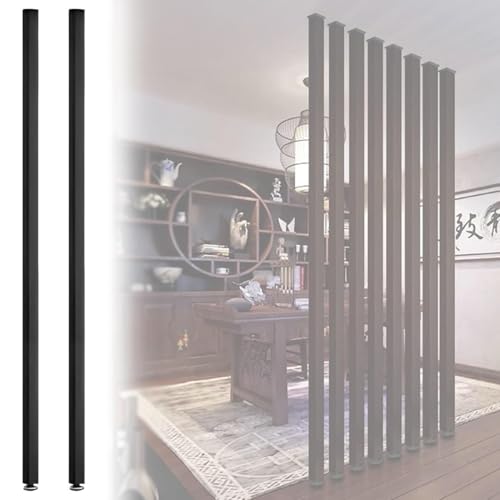 ITITI Höhenverstellbarer Raumteiler aus Holzlamellen – Moderne Sichtschutzwand for Home Office und Raumtrennung(2PCS 180cm) von ITITI