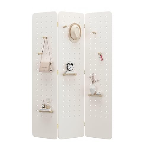 ITITI Vielseitiger Raumteiler aus Stecktafeln mit 3/4 Paneelen – Sichtschutz aus Massivholz mit Lagerregal for Handwerks- und Einzelhandelsveranstaltungen(White,3 Panel) von ITITI