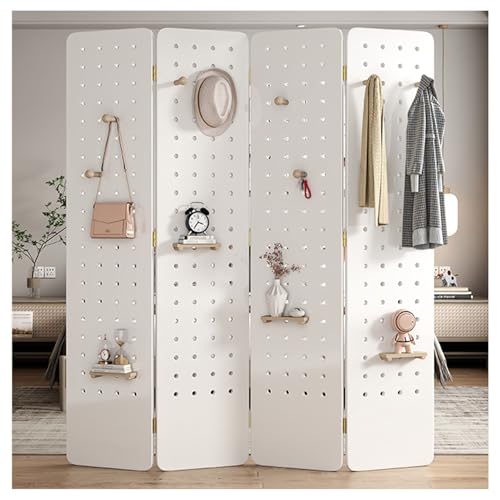 ITITI Vielseitiger Raumteiler aus Stecktafeln mit 3/4 Paneelen – Sichtschutz aus Massivholz mit Lagerregal for Handwerks- und Einzelhandelsveranstaltungen(White,4 Panel) von ITITI