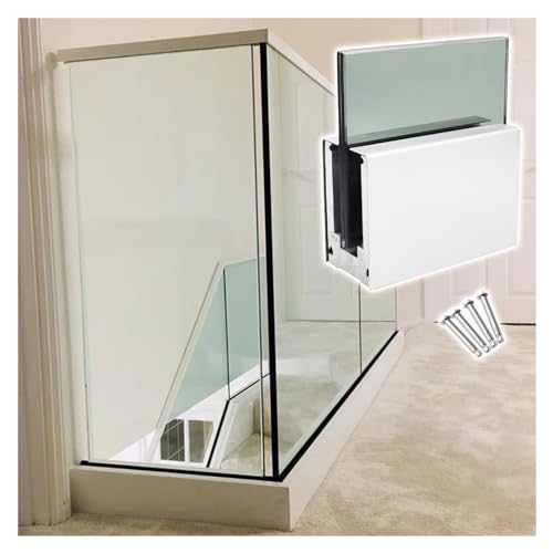 Robuste Aluminium-Glas-Poolzaun-Balustraden-Geländerpfostenklemme for den Innen- und Außenbereich – einfache Installation, mehrere Größen(White,L 0.8M/31.5 Inch) von ITITI