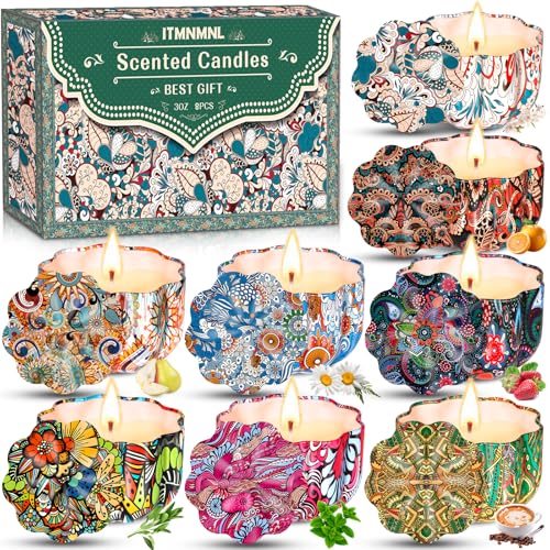 ITMNMNL Duftkerzen Geschenkset,Duftkerze 8 Pack Duftkerzen Set,Scented Candle,Sojawachs Kerzen Set für Damen,Scented Candle Set,Duftkerze Set Kerzen Geschenkset für Weihnachten,Geburtstag,Muttertag von ITMNMNL