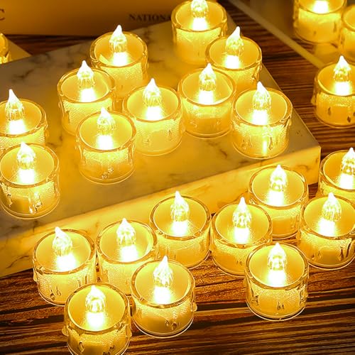 ITMNMNL LED Teelichter 35 Stück LED Kerzen Elektrische Kerzen Flammenlose Kerzen,Batteriebetriebene Teelichter,LED-Kerzen 3.6x5 cm,Deko Wohnzimmer Weihnachten,Hochzeit,Teelichter LED - Warmem Gelb von ITMNMNL