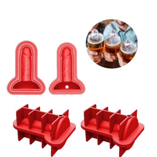2er Eiswürfelform Penis Schokoladenformen Silikon Form BPA-frei Eiswürfel 3D Backform mit Deckel Eiswürfelschale Lustig Süßigkeitenform Flexible Eiswürfelbehälter für Cocktail Schokolade Rot 2er Eiswürfelform Penis Schokoladenformen Silikon Form BPA-frei Eiswürfel 3D Backform mit Deckel Eiswürfelschale Lustig Süßigkeitenform Flexible Eiswürfelbehälter für Cocktail Schokolade Rot von ITODA