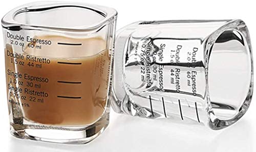 ITODA Glas Kaffee Espressoglas 60ml Schnapsglas 2 Stück Messbecher Esspresso Trinkglas Ristretto Mokka Thermoglas Klein Shotglas Spülmaschinenfest Whiskeyglas Messen Snackglas Shot Glas Tequila von ITODA