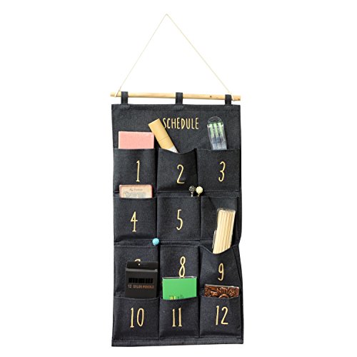 ITODA Hängeaufbewahrung Tasche Wandorganizer 12 Fächer Hängeorganizer Multifunktionale Hängender Aufbewahrungstasche Aufhängen Türtasche Utensilientasche Hängetasche für Wand Eingang Tür Schrank von ITODA