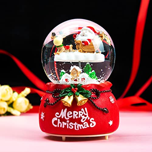 Schneekugel Weihnachtsmann Deko Schüttelkugel Musik Kristallkugel mit Schneeflocken Nachtlicht Glaskugel Weihnachtlich Glimmerkugel Tisch Kiderzimmer Weihnachtsdeko Geschenk für Weihnachten von ITODA
