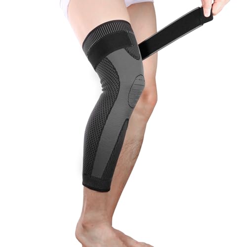 Kniewärmer Selbstheizend Kniebandage Winter Verstellbar Knieschoner mit Klettverschluss Knieschützer Rutschfest Beinstulpen Thermo Beinwärmer Elastisch Kniegelenkbandage für Sport Fahrrad L von ITODA