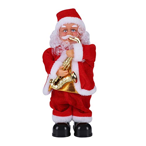 Weihnachten Deko Figur Weihnachtsmann Weihnachtsfigur mit Musik Weihnachtsdeko Singend Tanzend Weihnachtsmannfigur Nikolaus Weihnachtsschmuck Elektronisch Dekofigur Nikolausfigur Geschenk Tischdeko von ITODA
