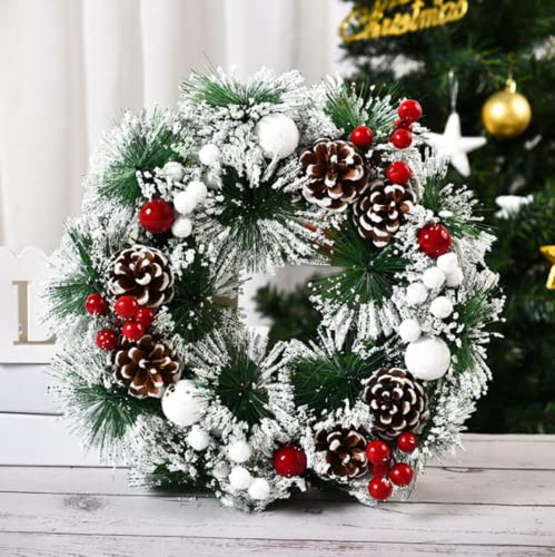 Weihnachten Dekoration Kranz Tür Weihnachtskranz Garland Künstlich Weihnachtsgirlande Wand Weihnachtsdeko Kreativ Weihnachtsdekoration Baumschmuck Türkranz Fenster Hängedeko für Außen Innen von ITODA