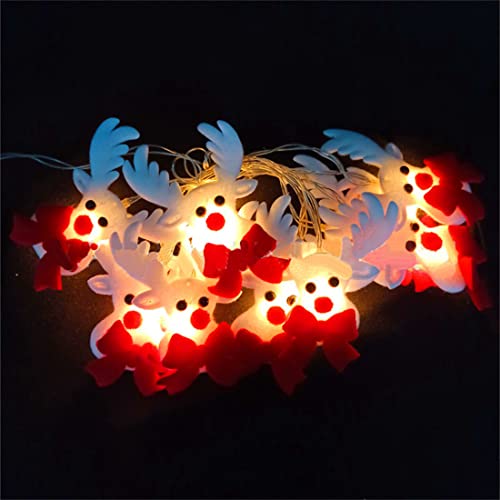 Weihnachten Lichterkette 3m 20 LED Weihnachtslichter Warmweiß Lichter Deko Elch Weihnachtsbeleuchtung Rot Lichtband Christbaum Deko Weihnachtsdeko für Innen Außen Fenster Kranz von ITODA