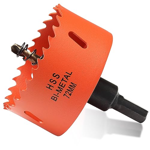 Bi-Metall Lochsäge 72mm, Lochbohrer für Holz und Metall, Bi-Metall Rund Bohrkrone mit 35mm Schnitttiefe für Stahl, Gusseisen, Aluminium, Trockenbau, Sperrholz und Acryl Bi-Metall Lochsäge 72mm, Lochbohrer für Holz und Metall, Bi-Metall Rund Bohrkrone mit 35mm Schnitttiefe für Stahl, Gusseisen, Aluminium, Trockenbau, Sperrholz und Acryl von ITOOLFIRM