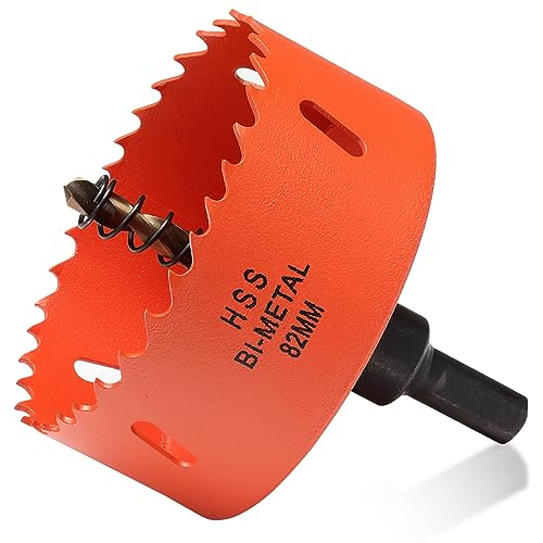 Bi-Metall Lochsäge 82mm, Lochbohrer für Holz und Metall, Bi-Metall Rund Bohrkrone mit 35mm Schnitttiefe für Stahl, Gusseisen, Aluminium, Trockenbau, Sperrholz und Acryl Bi-Metall Lochsäge 82mm, Lochbohrer für Holz und Metall, Bi-Metall Rund Bohrkrone mit 35mm Schnitttiefe für Stahl, Gusseisen, Aluminium, Trockenbau, Sperrholz und Acryl von ITOOLFIRM