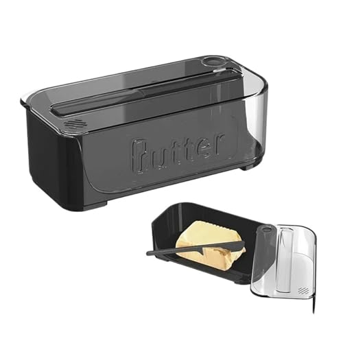 Butterdose Butterdose, Käseschneide-Butteraufbewahrung, Butterbehälter, Küchenbox mit Deckel(Black) von ITRHJTGP