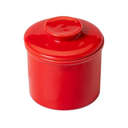 Butterdose Buttertopf for die Theke mit Buttermesser auf Anfrage streichfähige Butter Keramik Butterdose im Glockenstil Deckel(Red) von ITRHJTGP