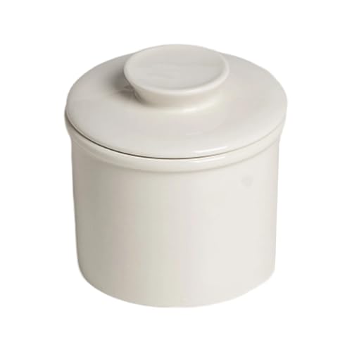 Butterdose Buttertopf for die Theke mit Buttermesser auf Anfrage streichfähige Butter Keramik Butterdose im Glockenstil Deckel(White) von ITRHJTGP