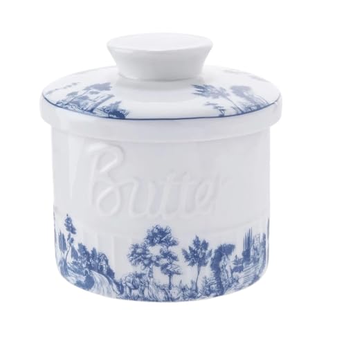 Butterdose Pastorale Keramik Butterdose Butterbehälter Käse Vorratsbehälter Mit Deckel Haushalt Gelb Ölbehälter Butterbecher(Style A) von ITRHJTGP