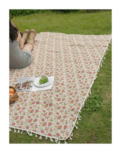 ITRHJTGP Picknickdecke 1 Stück Faltbare Picknickmatte im Rosen-Landschaftsstil, geeignet for Strandreisen, Camping und Wandern(140x180) von ITRHJTGP