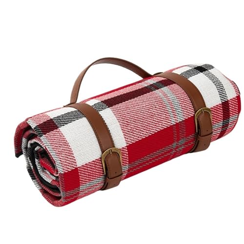 ITRHJTGP Picknickdecke 200x200cm Outdoor Picknick Decken Matten Camping Faltbare Pad Decken Mit Leder Griff Wasserdicht Strand Camping Zubehör(Black,150x200cm) von ITRHJTGP