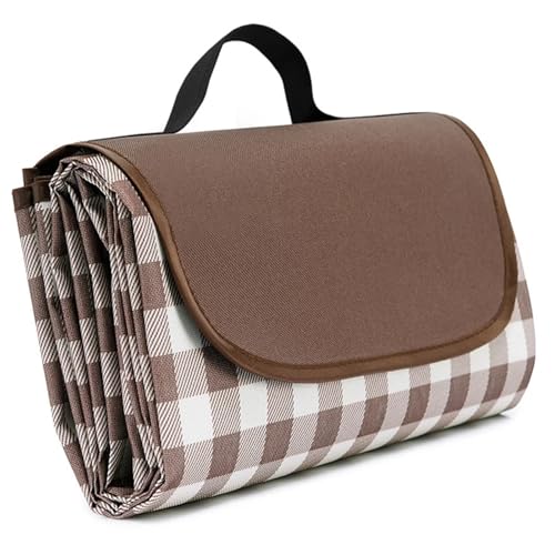 ITRHJTGP Picknickdecke Extra Stranddecke, wasserdichte Sandmatte, faltbar, leicht, for Strand, Camping, Wandern, Braun von ITRHJTGP