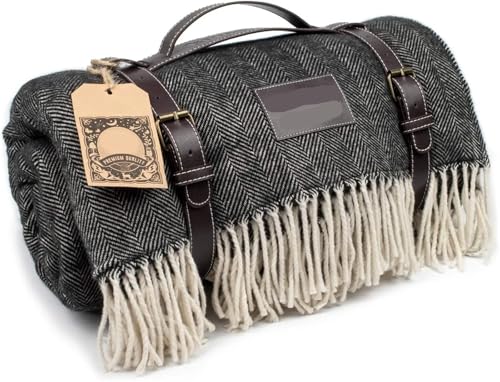 ITRHJTGP Picknickdecke Extra große Picknickdecke, wasserdichte Outdoordecke, Faltbare und tragbare sanddichte Stranddecke mit weichem Baumwoll-Tragegriff(Grey) von ITRHJTGP