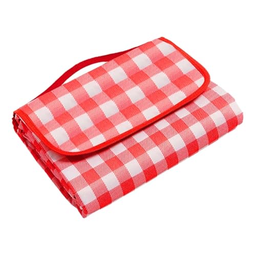 ITRHJTGP Picknickdecke Feuchtigkeitsbeständige Picknickmatte, Tragbare Frühlingsausflugs-Campingmatte, Verdickte Vliesmatte, Leichte Klappmatratze, Strandmatte for Den Außenbereich(Red,1x1.5m) von ITRHJTGP
