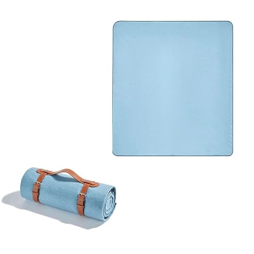 ITRHJTGP Picknickdecke Picknick-Outdoor-Decken, extra groß, wasserdicht, tragbare Campingdecke mit Tragegurt, 3-lagige Stranddecke, maschinenwaschbar(Blue) von ITRHJTGP