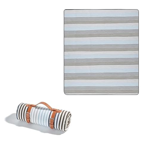 ITRHJTGP Picknickdecke Picknick-Outdoor-Decken, extra groß, wasserdicht, tragbare Campingdecke mit Tragegurt, 3-lagige Stranddecke, maschinenwaschbar(Deep Blue) von ITRHJTGP