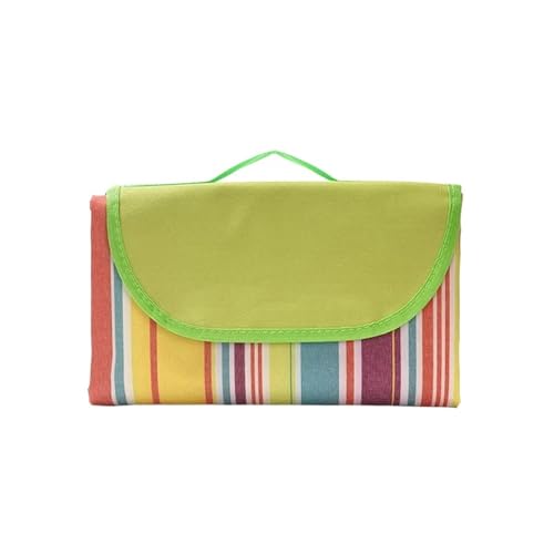 Picknickdecke Outdoor Camping Matte for Picknickdecke Strandbett 600D Oxford Tuch Matratzen wasserdichte Plane Rasen Strandkissen Isomatte Wanderung(Rainbow Stripes,100x150cm) von ITRHJTGP