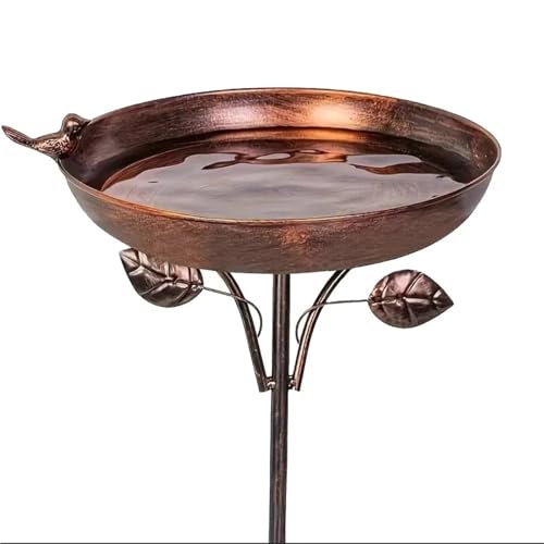 Vogeltränke Gartendeko Vogelfutterspender aus Eisen, großes Fassungsvermögen, praktische Vogelbadewanne, langlebiger Retro-Vogelfutternapf von ITRHJTGP