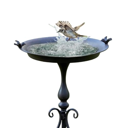 Vogeltränke Großes Vogelbad aus Metall mit Ständer, Durchmesser 45,7 cm B x 71,1 cm H, Vogelbäder for draußen, Vogelbäder/Futterspender aus Metall, for die Dekoration im Garten Vogeltränke Großes Vogelbad aus Metall mit Ständer, Durchmesser 45,7 cm B x 71,1 cm H, Vogelbäder for draußen, Vogelbäder/Futterspender aus Metall, for die Dekoration im Garten von ITRHJTGP
