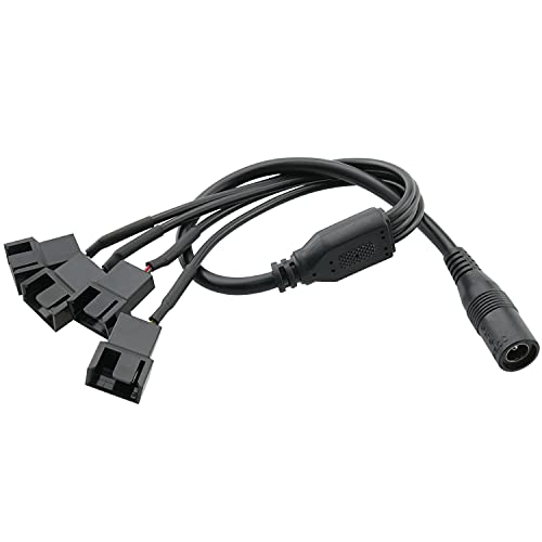 ITROLLE Buchse DC 55 x 21 Netzteil Stecker auf 4 x 3/4 Pin PC Lüfter Netzteil Y Splitter Kabel von ITROLLE