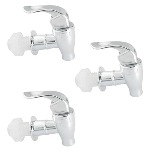 ITROLLE Ersatzhahn für Getränkespender aus Kunststoff, geeignet für Enzymfässer mit 1,7 cm Durchmesser, silberfarben, 3 Stück von ITROLLE